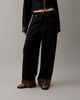 Collusion COLLUSION mid rise jeans with orange contrast turn up hem in dark blue-Navy - 2