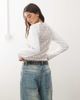 Collusion COLLUSION mixed textures lace raglan t-shirt-White - 3