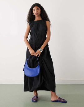 Collusion COLLUSION multi channel midi dress in black