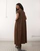 Collusion COLLUSION multi channel short sleeve midi dress in brown - 2