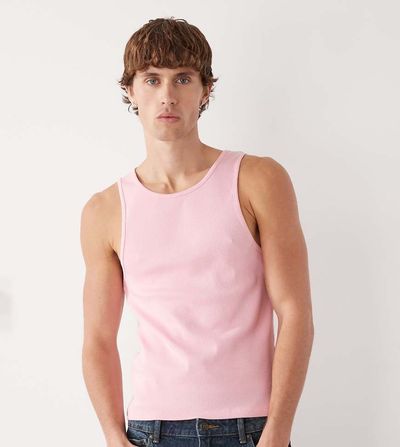 Collusion COLLUSION muscle fit ribbed tank top in pink