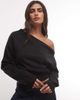 Collusion COLLUSION off shoulder knitted top in black - 1