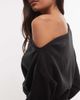 Collusion COLLUSION off shoulder knitted top in black - 3