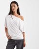Collusion COLLUSION off the shoulder drapey top in white - 1