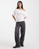 Collusion COLLUSION off the shoulder drapey top in white - 2