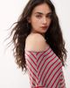 Collusion COLLUSION off the shoulder striped top in red-Multi - 2