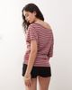 Collusion COLLUSION off the shoulder striped top in red-Multi - 3