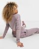 Collusion COLLUSION overdye heather crop long sleeve t shirt set-Purple - 2