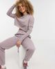 Collusion COLLUSION overdye heather crop long sleeve t shirt set-Purple - 4