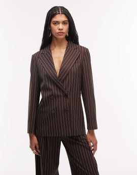 Collusion COLLUSION oversized blazer in brown pinstripes - part of a set