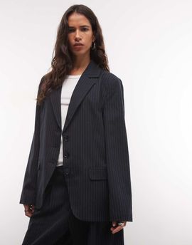 Collusion COLLUSION oversized blazer in navy pinstripes