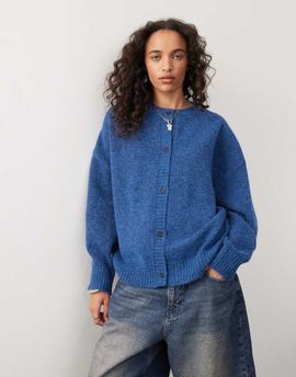 Collusion COLLUSION oversized crew neck cardigan in blue