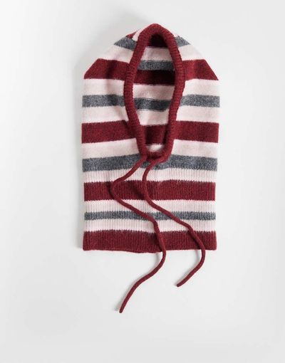 Collusion COLLUSION oversized stripe balaclava in pink