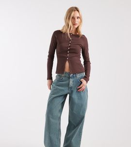 Collusion Collusion Petite antifit jeans in dirty mid blue