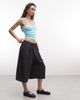 Collusion COLLUSION pinstripe 3/4 baggy culotte in navy-Multi - 2