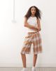 Collusion COLLUSION plaid print long sweatpants style shorts-Multi - 1