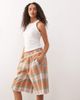 Collusion COLLUSION plaid print long sweatpants style shorts-Multi - 3
