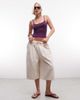 Collusion COLLUSION pleated balloon shorts in ivory-White - 1