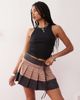 Collusion COLLUSION pleated micro skirt in plaid-Gray - 1