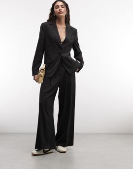 Collusion COLLUSION pleated wide leg trouser in charcoal-Gray