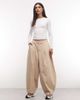 Collusion COLLUSION pleated XL balloon jeans in beige-Neutral - 1