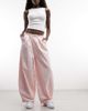Collusion COLLUSION pleated XL balloon jeans with waistband detailing in pink - 1