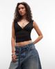Collusion COLLUSION plunge v-neck top in black - 1
