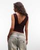 Collusion COLLUSION plunge v-neck top in plum-Purple - 4