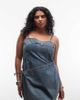 Collusion COLLUSION Plus denim wrap dress in mid wash-Blue - 1