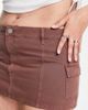 Collusion COLLUSION Plus denim Y2K cargo belt skirt in brown - 1