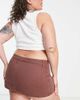 Collusion COLLUSION Plus denim Y2K cargo belt skirt in brown - 2