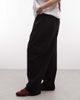 Collusion COLLUSION Plus linen blend XL balloon pants in black - 2