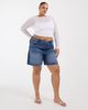 Collusion COLLUSION Plus loose denim jorts in mid wash-Blue - 3