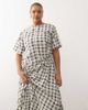 Collusion COLLUSION Plus multi channel detail maxi dress in neutral check - 4