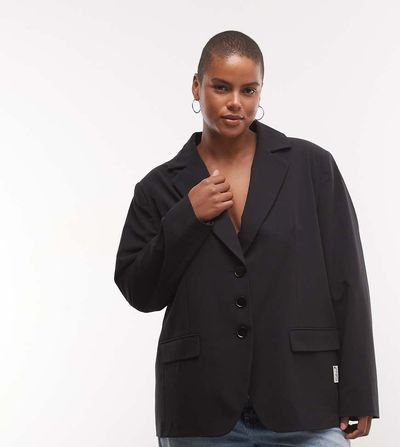 Collusion COLLUSION Plus oversized blazer in black