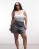 Collusion COLLUSION Plus raw hem mom shorts in lightwash-Blue - 1