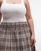 Collusion COLLUSION Plus shirred waistband maxi skirt in brown plaid-Green - 4