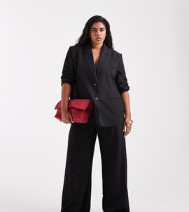 Collusion COLLUSION Plus tailored low rise relaxed pants in black