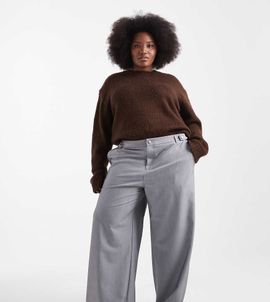 Collusion COLLUSION Plus tailored low rise relaxed pants in charcoal-Gray