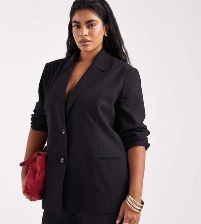 Collusion COLLUSION Plus tailored oversized blazer in black