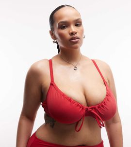 Collusion COLLUSION Plus underwire bikini top in red
