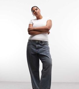 Collusion COLLUSION Plus X001 antifit jeans in mid blue marble wash