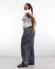 Collusion COLLUSION Plus X001 antifit jeans in mid blue marble wash - 3