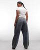 Collusion COLLUSION Plus X001 antifit jeans in mid blue marble wash - 4