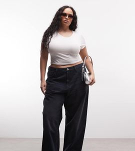 Collusion COLLUSION Plus X001 antifit mid rise jeans in dark navy