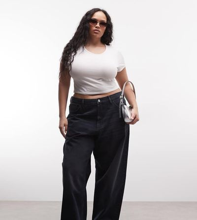 Collusion COLLUSION Plus X001 antifit mid rise jeans in dark navy