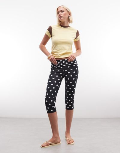 Collusion COLLUSION polka dot capri pants in black