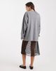 Collusion COLLUSION polka dot sheer mesh awkward length skirt in black - 2