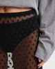 Collusion COLLUSION polka dot sheer mesh awkward length skirt in black - 3