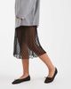 Collusion COLLUSION polka dot sheer mesh awkward length skirt in black - 4